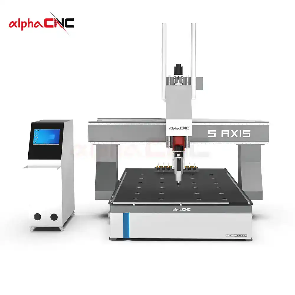 Heavy duty 5-axis CNC router with steel frame