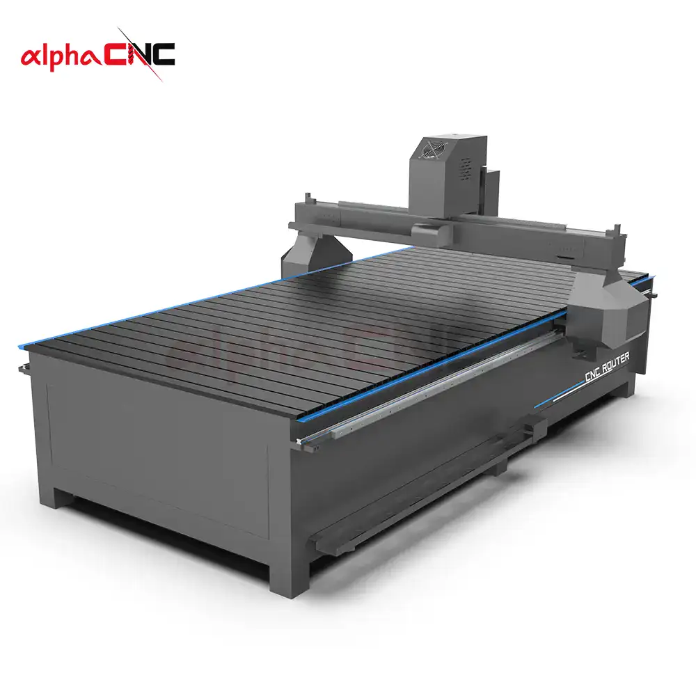 Heavy-duty steel frame for CNC router stability