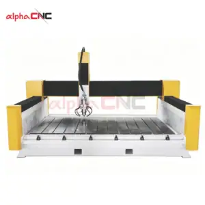 Heavy duty stone carving CNC router with T‑slot worktable