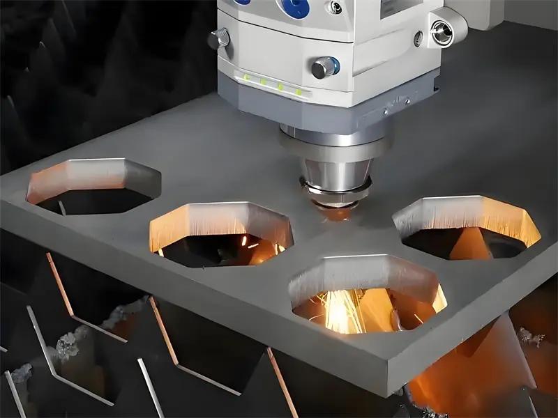 Precision laser cutting metal sheet with CNC machine