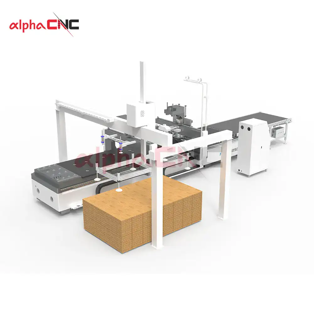 Large-format CNC nesting machine with vacuum table for sheet material