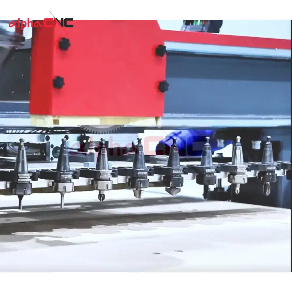 Linear drill bank of CNC machine for simultaneous boring