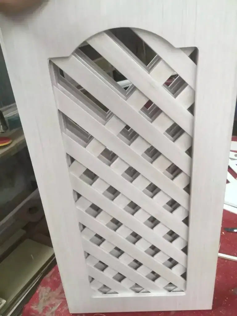 Hollow out carving on wooden door panel