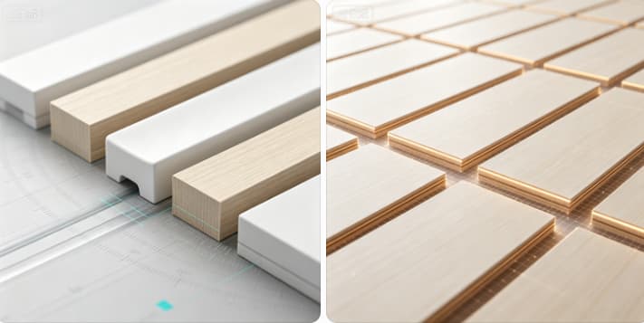 Panels processed using an automatic edge banding machine