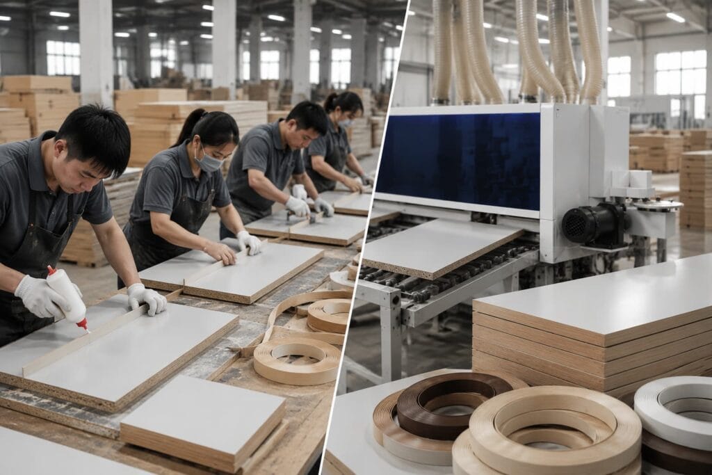 Automatic edge banding machines can save on labor costs.