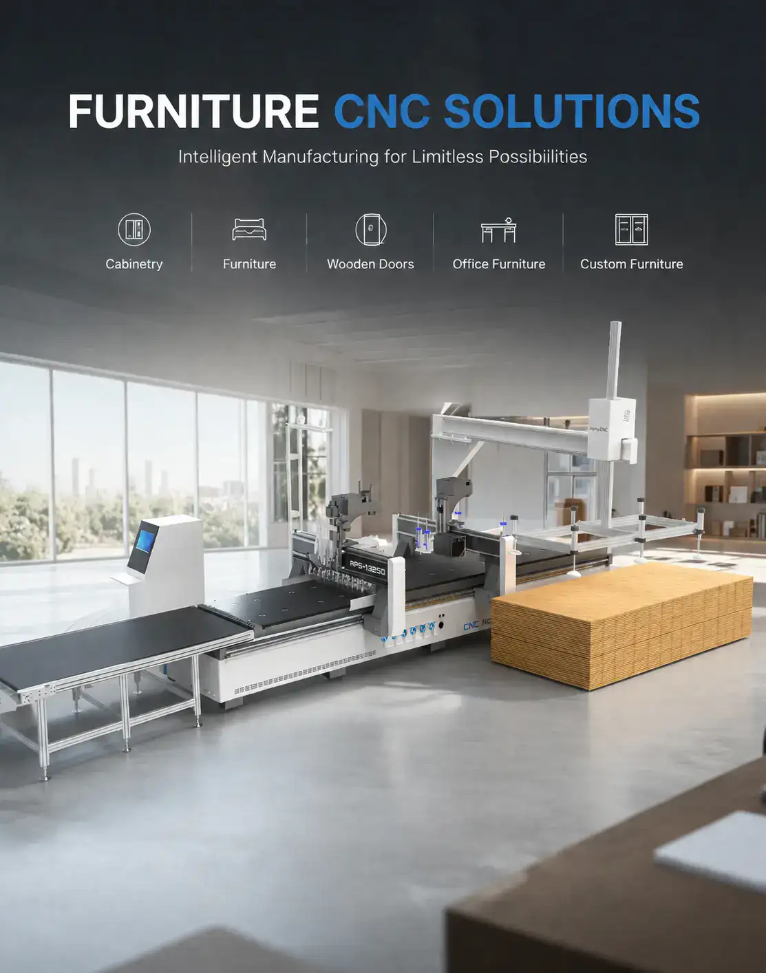Industrial furniture CNC solutions with CNC router woodworking machine