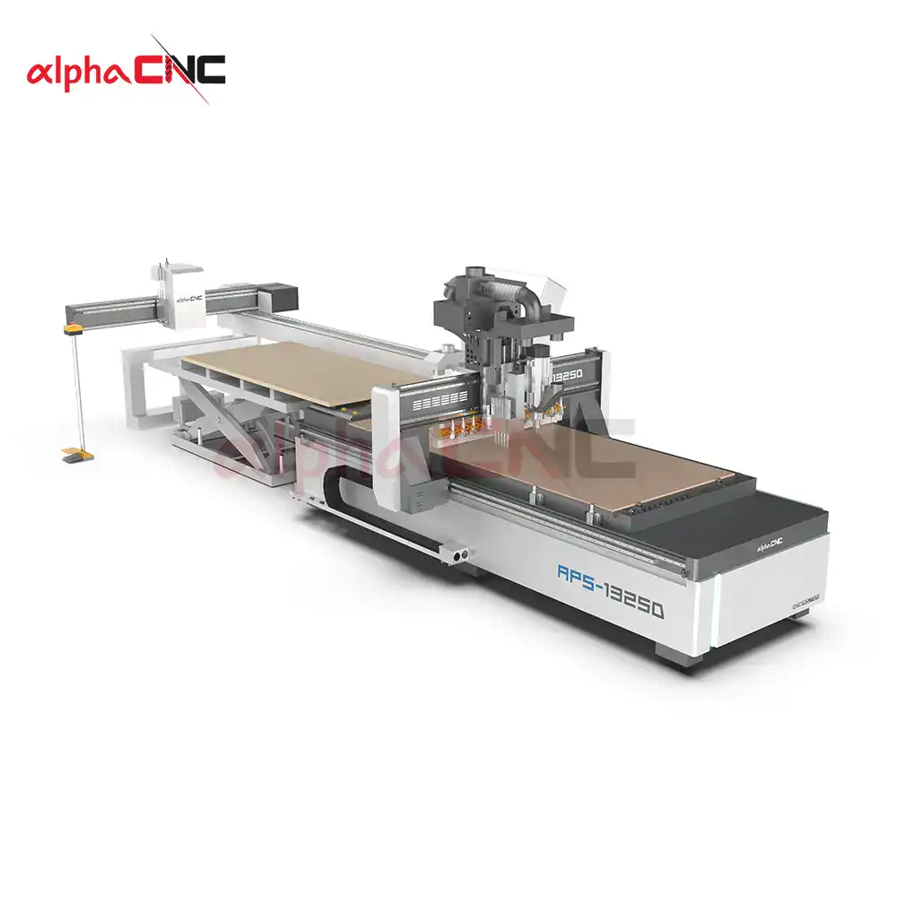 Steel-Frame Nesting CNC Router - Left-Side Detail