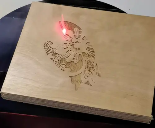 Laser engraving of intricate patterns on wood