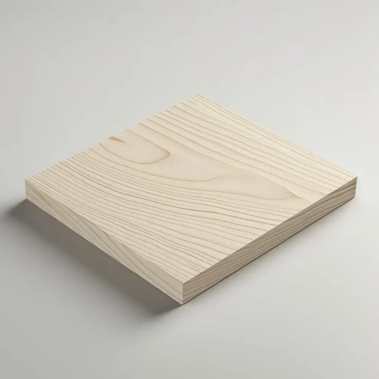 Professional edge banding sample for machine - light natural wood grain texture on chipboard panel