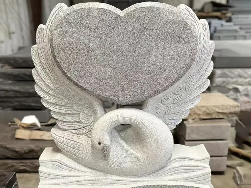 A contemporary abstract art piece carved from solid granite using multi-axis CNC machining