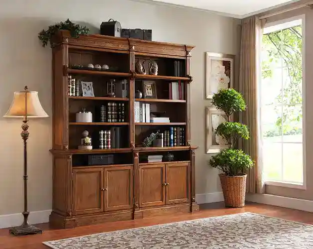 Multi-door open bookshelf furniture cut by CNC nesting machine
