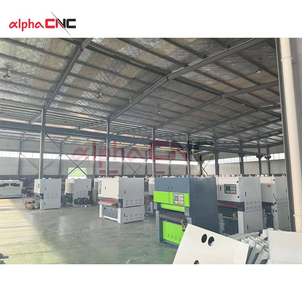 Multiple industrial wood sanding machines