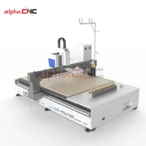 Top-down panoramic view of the entire APS-2030 ATC CNC routing machine, emphasizing its size and comprehensive structure.