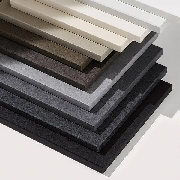 Perfectly finished and trimmed edge of a banded panel sample - seamless transition