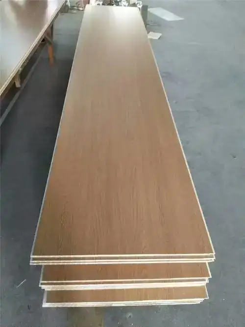 Sample of large laminated panels cut to perfect squares, ready for furniture case construction