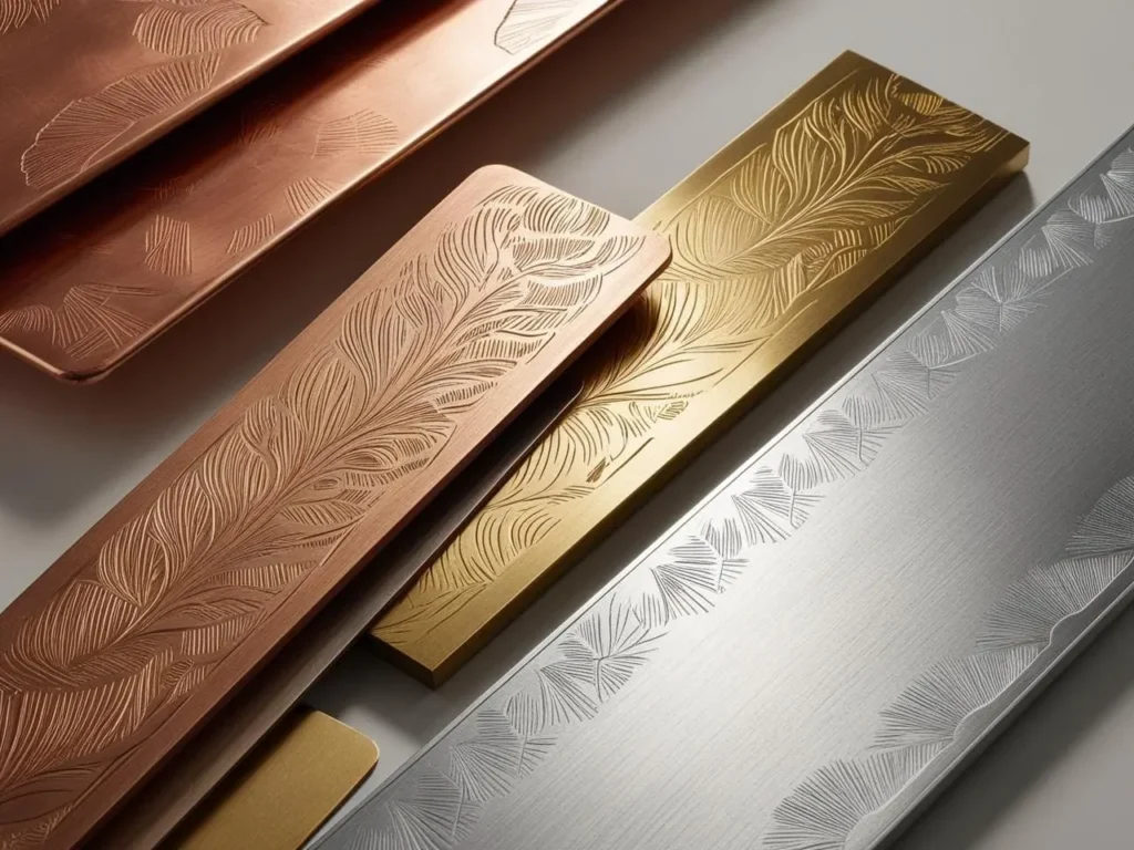 CNC engraving machine creating intricate patterns on a metal sheet, demonstrating high-precision cutting and detailing for advanced manufacturing