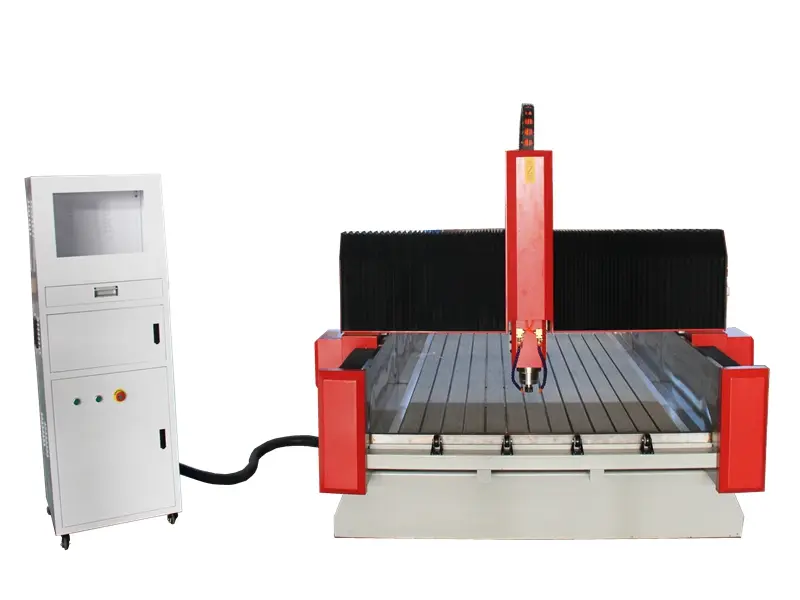 CNC stone carving machine processing intricate stone decor
