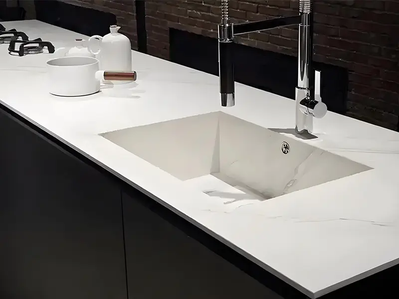 Precision stone engraving with CNC machine detail