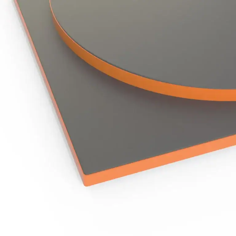 Round profiled edge banding finished product close-up