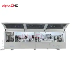 Front view of the S7 high-precision seven-function CNC edge banding machine, featuring automatic corner trimming for furniture manufacturing