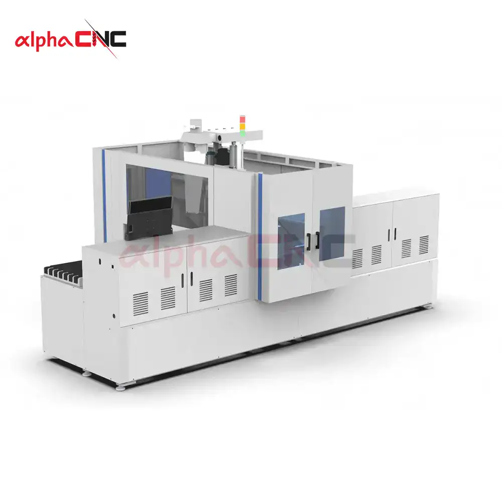 Alpha CNC Six-Side Drill Side Perspective in Factory