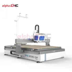 Side profile of the APS-2030 CNC router, highlighting the rigid gantry and spacious work area for processing large wood panels