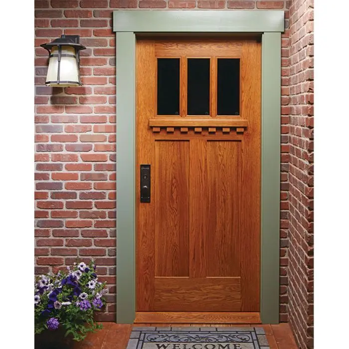 Slim profile contemporary wood door