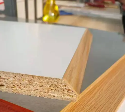 An elegant furniture component featuring a soft-formed, rounded edge profile achieved through automated edge processing