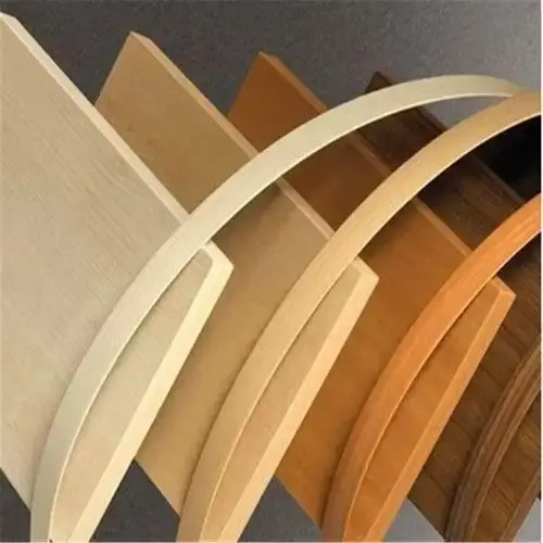 Solid wood edge banding applied to plywood panel