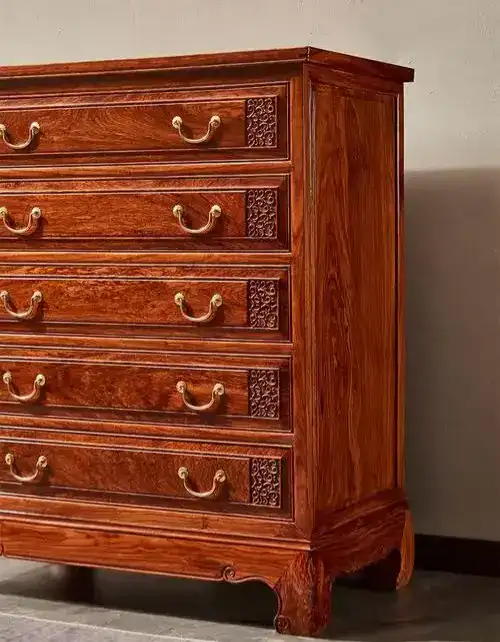 Solid redwood cabinet carved by 4 spindle multi head CNC router