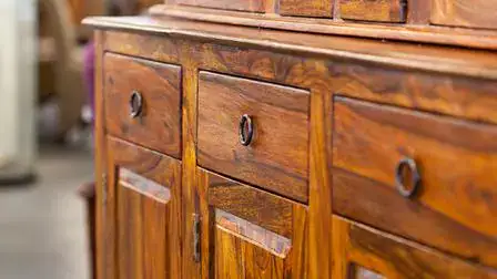 Solid wood cabinet door fine sanding finished surface from polishing machine