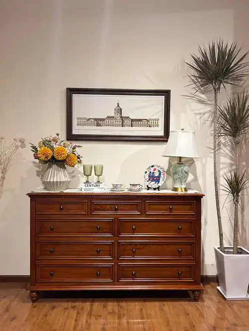 Solid wood chest of drawers processed by CNC nesting machine