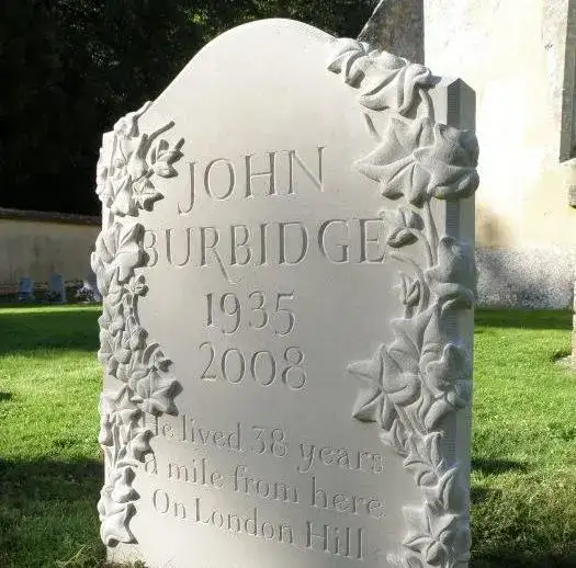 Stone CNC router carved floral border tombstone monument