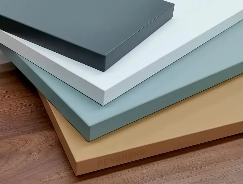 Close-up of a thick, durable edge banding on a countertop panel