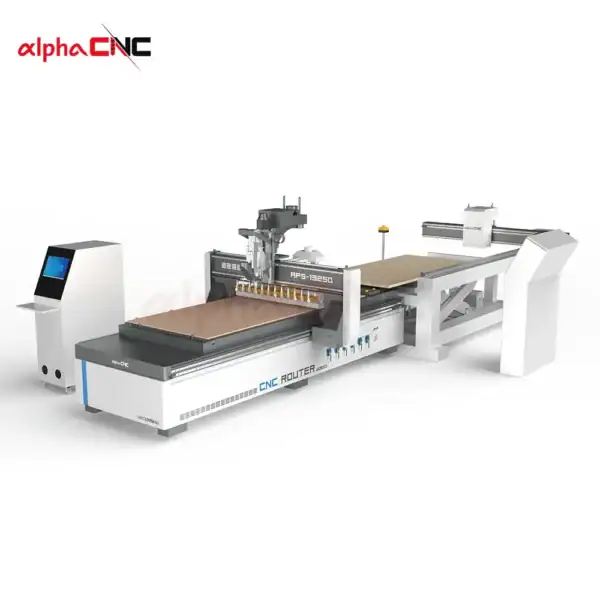 Vertical Drilling Unit on Nesting CNC Machine