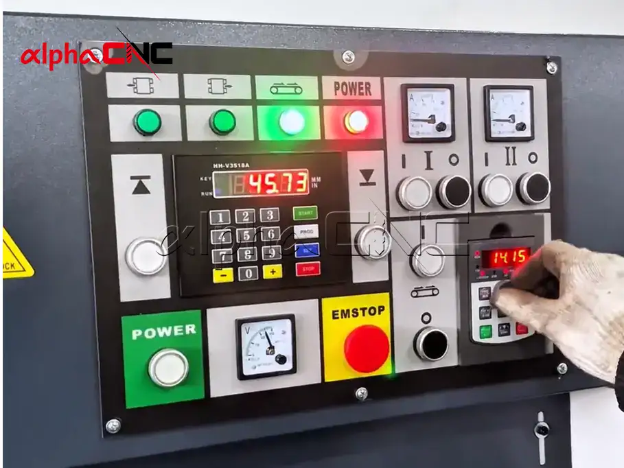 Wide Belt Wood Sander control panel
