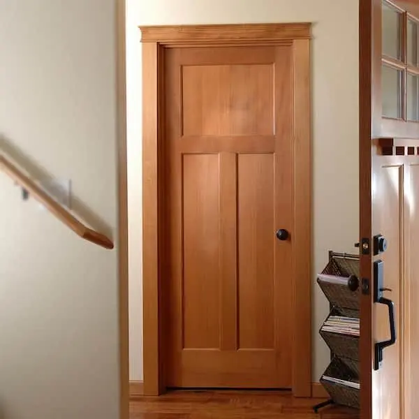 Modern wood door with a smooth, integrated laminate finish