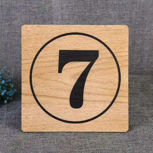 Wooden number sign cnc router cutting sample