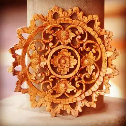 carving cnc router wood hollow out floral carving sample