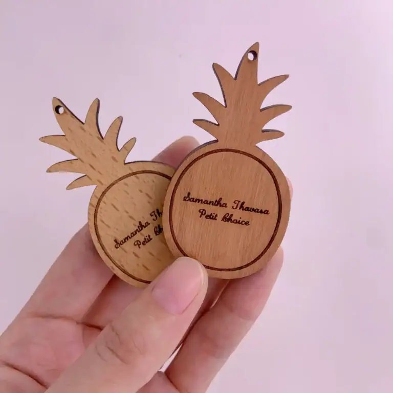 carving cnc router wood laser engraved tag cutting sample