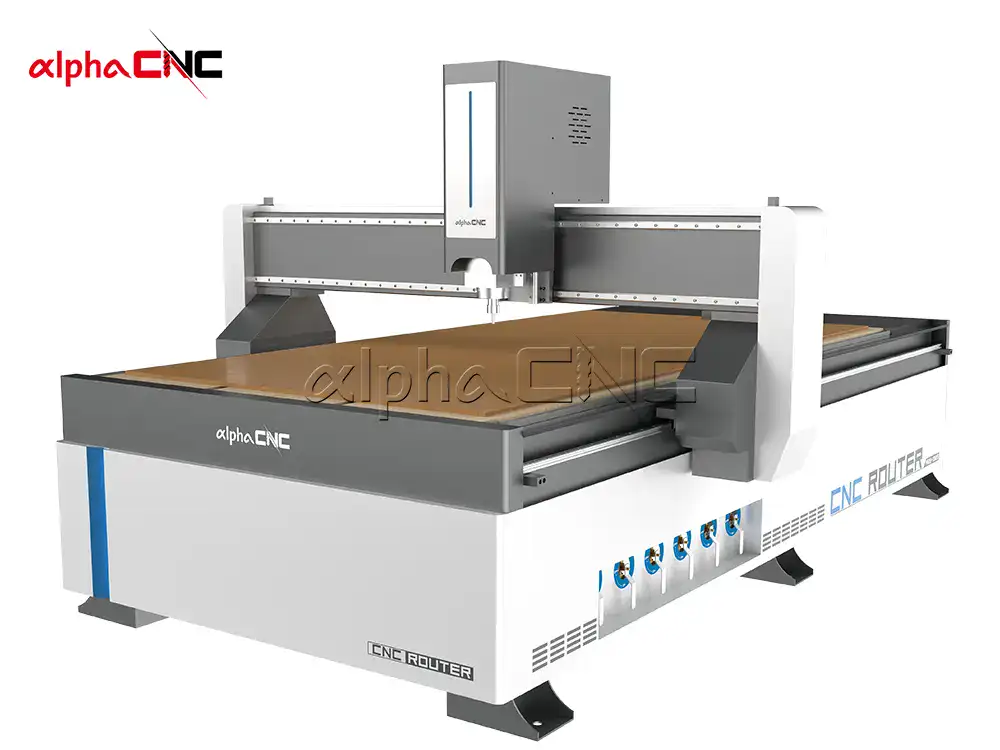 furniture workshop using CNC router producing cabinet doors