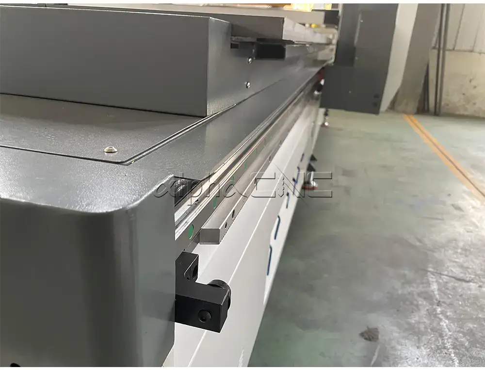 linear guide rail on industrial CNC router