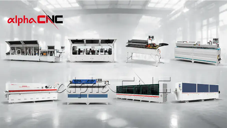 semi-automatic and fully automatic edge banding machines in woodworking factory