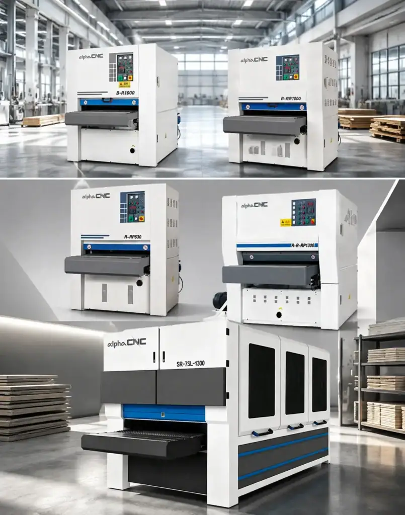 wide belt sander machines for woodworking and furniture manufacturing applications