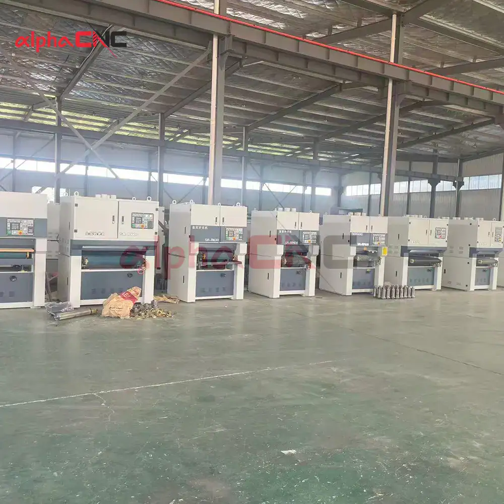 wide belt sanding machines for woodworking inside manufacturing factory workshop