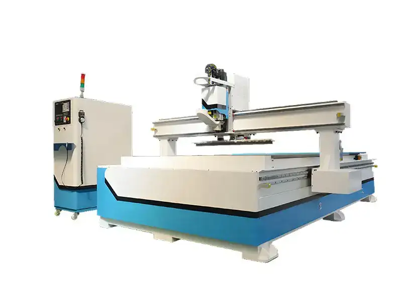 CNC nesting machine optimizing wood panels