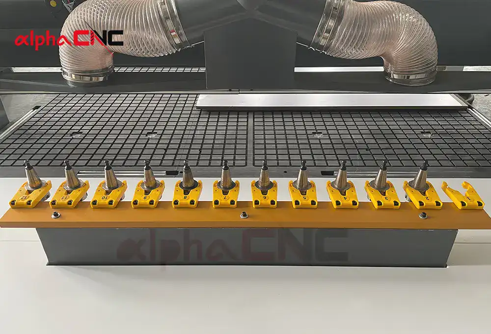wood cnc router ATC automatic tool magazine with cutting bits